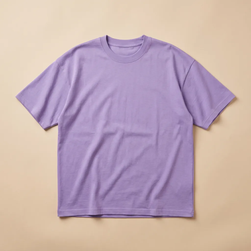 Light purple lilac 220 GSM cotton half-sleeve t-shirt blank